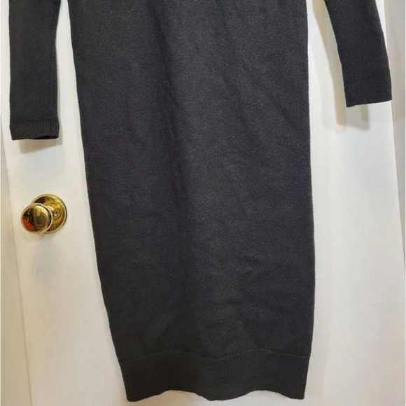 Aritzia wilfred sweater dress utopia vneck cardigan midi merino wool black small - Picture 10 of 11